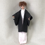ジェニー・momoko 羽織　黒x白・ドット