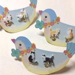 ミケ.トラ.シロクロ  ちび猫イヤリング