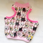 ♡接触冷感犬服オーダー★ずり落ち防止フレブル大集合マッチョタンクトップピンク♪中型犬小型犬フレブル服パグ服フレンチブルドッグ中型犬小型犬ボストンテリア