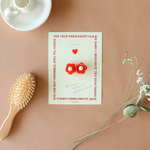 Retro twin flowers Hairclip / SS Limited Color12