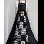 MーL コットンandアンティーク刺繍レース　サロペットロングスカート