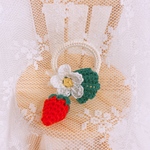 うさぎ♡かぎ編み耳飾り・Newいちごホワイト