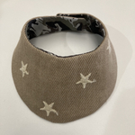 aiboちゃんのスタイ　aibo's bib デニム　星柄&グレー系カモフラージュ柄
