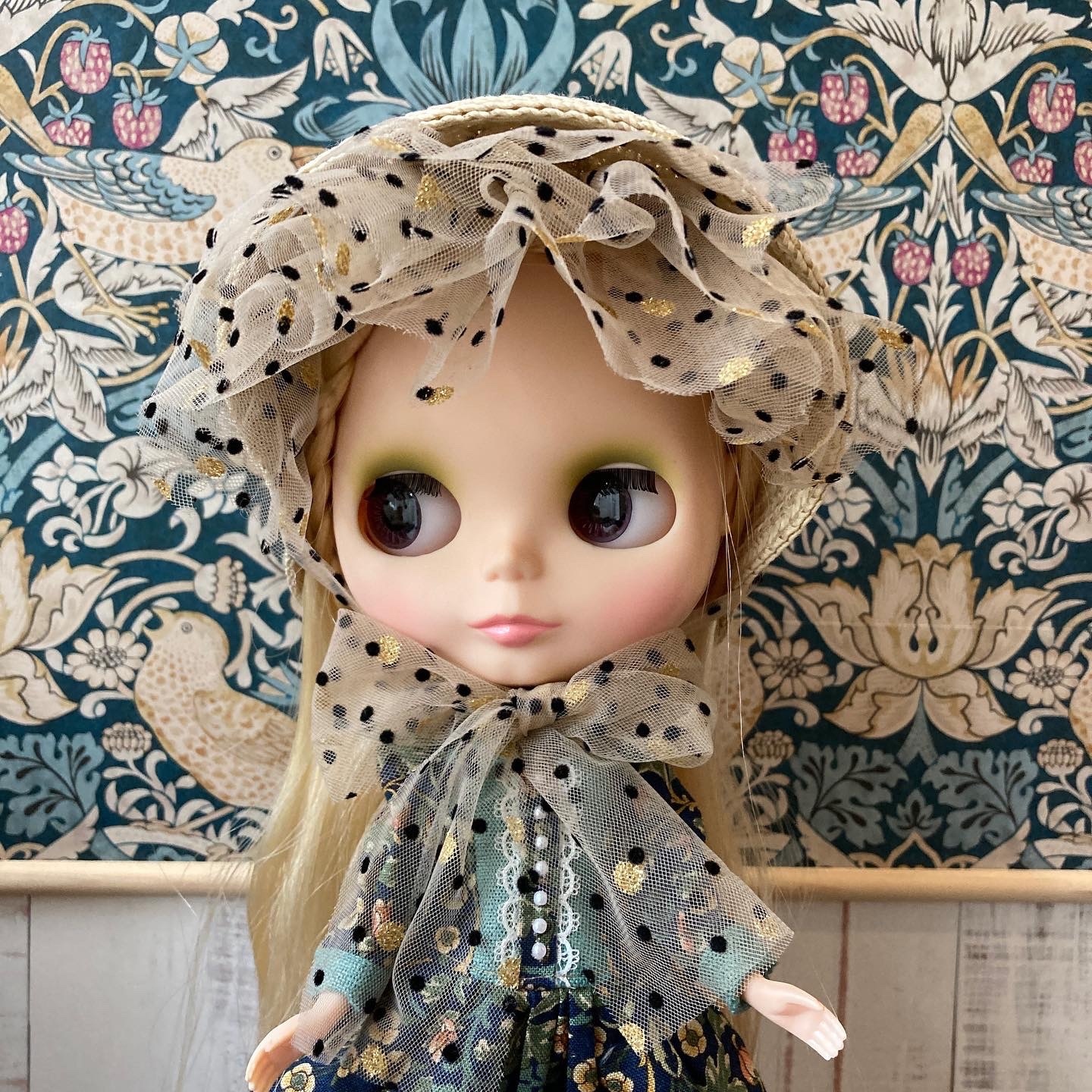 L'arist cratie ハンドメイド 麦わらボンネット ストローボンネ