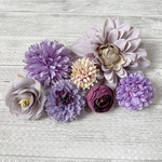造花 花材 髪飾り マム 菊 パーツ アーティフィシャルフラワー パープル　紫