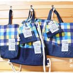 ma様オーダー品：カラフルチェック柄の通園・通学5点セット