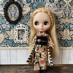 赤の女王☆アリスお着物シリーズ☆ブライス　アウトフィット☆着物☆トランプ柄☆ネオブライス☆1/6ドール着物☆王冠＆編み上げブーツ付き