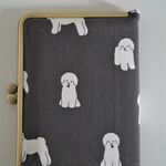 【再販×2】がま口ブックカバー（モフモフな白い犬）