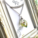 森鉱石【花化石】（緑系）　ネックレス/ペンダント　レジンアクセサリー