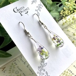  森雫【水中花】(紫色系)　ピアス/イヤリング　レジンアクセサリー