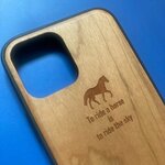 ウッドケース「馬」　レーザー加工Ver　竹と桜から選べる