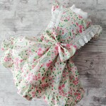 アイボリーの小花柄ワンピース（オーダー）