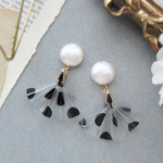 PVC dot tassel earring／pierce(ブラック)*3926*