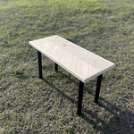 ヘリンボーン柄 ミニベンチ 檜無垢材 キャンプに最適