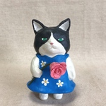 はちわれ猫の置物 インテリア 