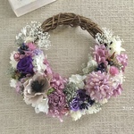  * Purple × Rose * wreath * ギフト　プリザーブドフラワー　　