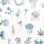 箔押し 花 フレークシール 40枚set《a sea of blue flowers》 [F478]