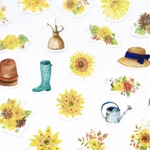 箔押し 花 フレークシール 40枚set《sunflower garden》 [F482]