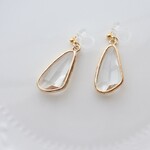クリアガラス トライアングル ノンホールピアス