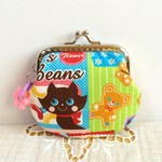 レトロ動物*お菓子パッチワーク柄*がま口ポーチ