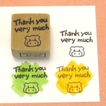 ぶたさん Thank you very much・ゴム版はんこ