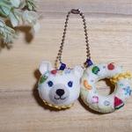 白くま & ドーナツ  〜fruit cocktail〜 白くまの刺繍キーホルダー