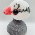 【受注製作only】 文鳥 きせかえ ぬいぐるみ ・ ごま塩文鳥 （布スタンプver.）* プレゼント 20220501