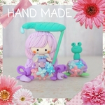 新作 ❀Rainy Girl❀ ハンドメイド マスコット 紫陽花 粘土