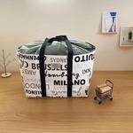 マルチに活躍レジかごバッグ ☆ハンサムステンシルde巾着（ホワイト）