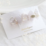 jewel flower バレッタ❁︎ピンクグレー