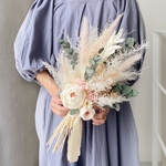 ナチュラルブーケHＭ　102  ユーカリてまりローズ  ブーケ　ウェディング　結婚式　パーティー　二次会　前撮り　プリザーブドフラワー　ドライフラワー