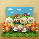 緑の牧場も花ざかり♪ちょこっと飾り