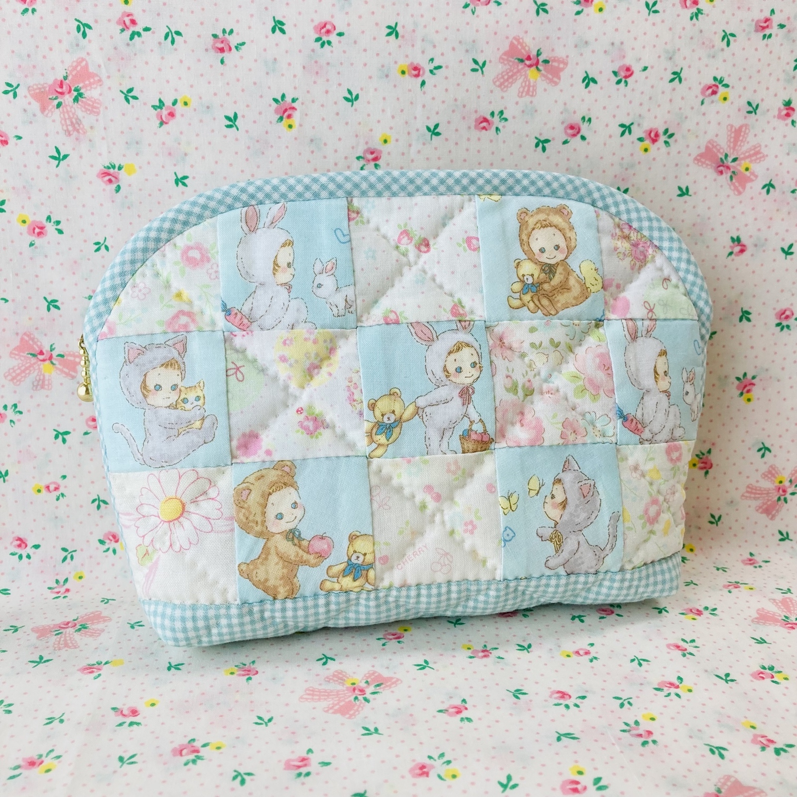 ☆【273】ぷにぷにキャンディ*パッチワークポーチ*ミント - bird's