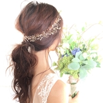 ♡×300【再販】小枝アクセサリー ヘッドドレス ブライダル ウェディング 髪飾り パール ゴールド    ヘアアクセサリー