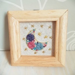刺繍フレーム🌙お花の三日月　壁飾り インテリア雑貨