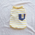 【スムース】ボーダーとポケットのタンクトップ/イエロー