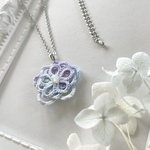 ❇︎ 優しい彩りネックレス ❇︎ タティングレース & ホワイトオパール ◇ blue gradation ◇ 本ロジウム 