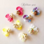 花びらパステルビジューピアス