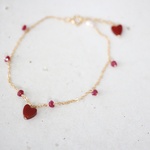 14KGF ruby redheart　bracelet [kgf3995]