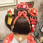 【No.2001】七五三 髪飾り 日本髪 飾り  びら 赤 かのこ ちんころ