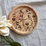 完成品母の日ギフトクマコースター（ウッドバーニング ）