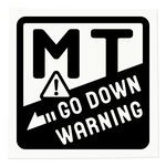 坂道後退注意 ステッカー / 注意喚起　衝突防止　坂道発進　エンスト / マニュアル車 MT車 Go Down Warning 〈角型〉
