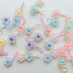 ぷっくり半透明のお花ヘアゴム　10個セット