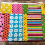 マルチボーダー　１１０ｃｍ×５０　シーチング　イエロー　ドット　花柄