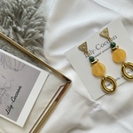 グリーン＊イエロー＊ゴールド  ピアス☆*。