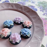 【パープル】樹脂粘土の紫陽花(あじさい)  髪留め、ブローチ選べます