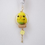 セキセイインコ◆羊毛フェルト◆スマホピアス◆ストラップ◆マスコット