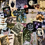 (再販×11)🦇蝙蝠のジャーナルペーパーセット＊コラージュ素材＊ジャンクジャーナル