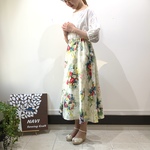 【サマーSALE20%OFF】油絵タッチのリネンスカート