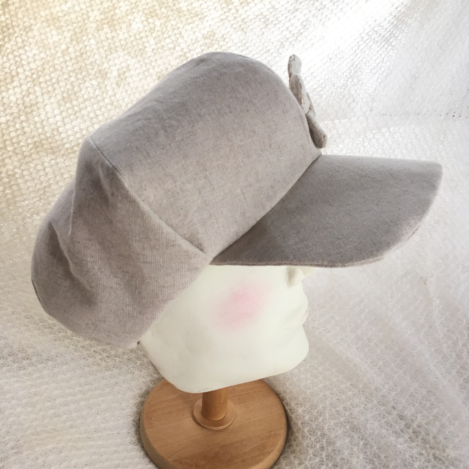 品特価 白花レース綿麻乙女キャスケット帽子◇Lサイズ◇ハンドメイド おすすめ 新品 チョコ茶なめらかウールふんわりベレー帽子お★Lサイズ◆ハンドメイド ハンチング/ベレー帽